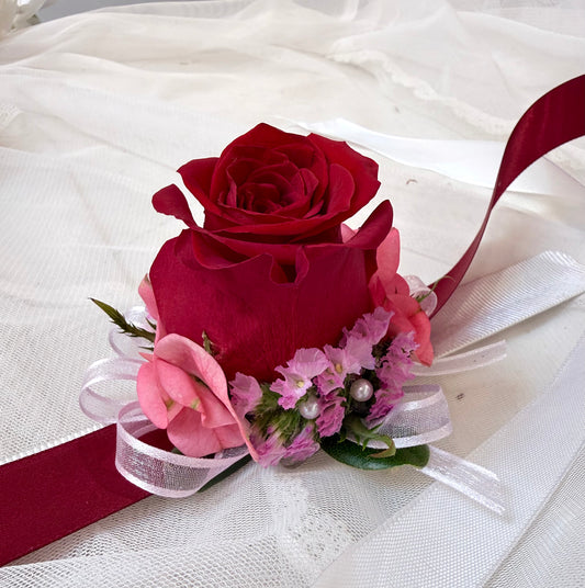 Lady in Red Corsage & Boutonniere