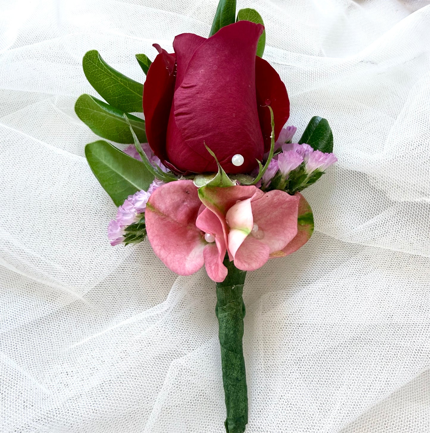 Lady in Red Corsage & Boutonniere