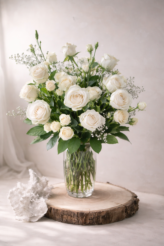 Ivory Elegance Rose Arrangement
