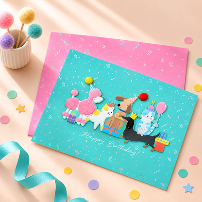 Birthday Card - Cats and Dogs