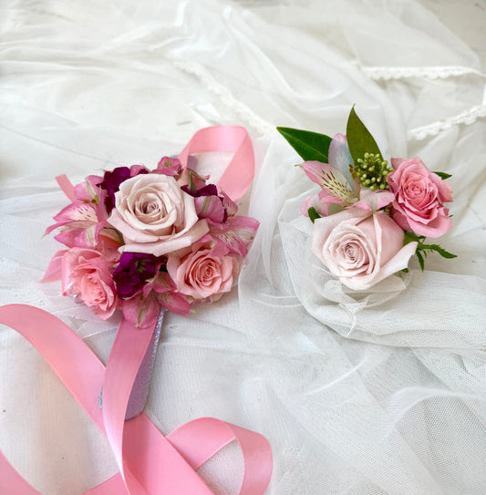 Pink Cadillac Corsage & Boutonniere