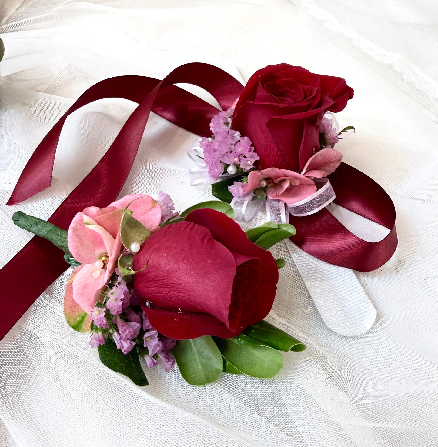 Lady in Red Corsage & Boutonniere