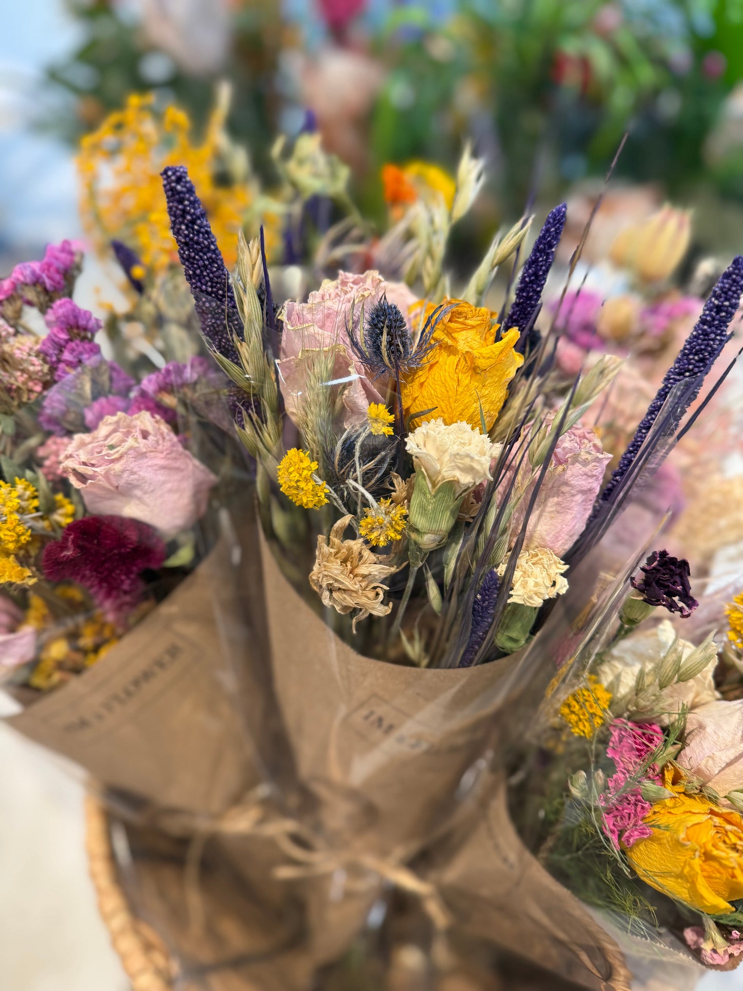A beautiful variety of dried flowers