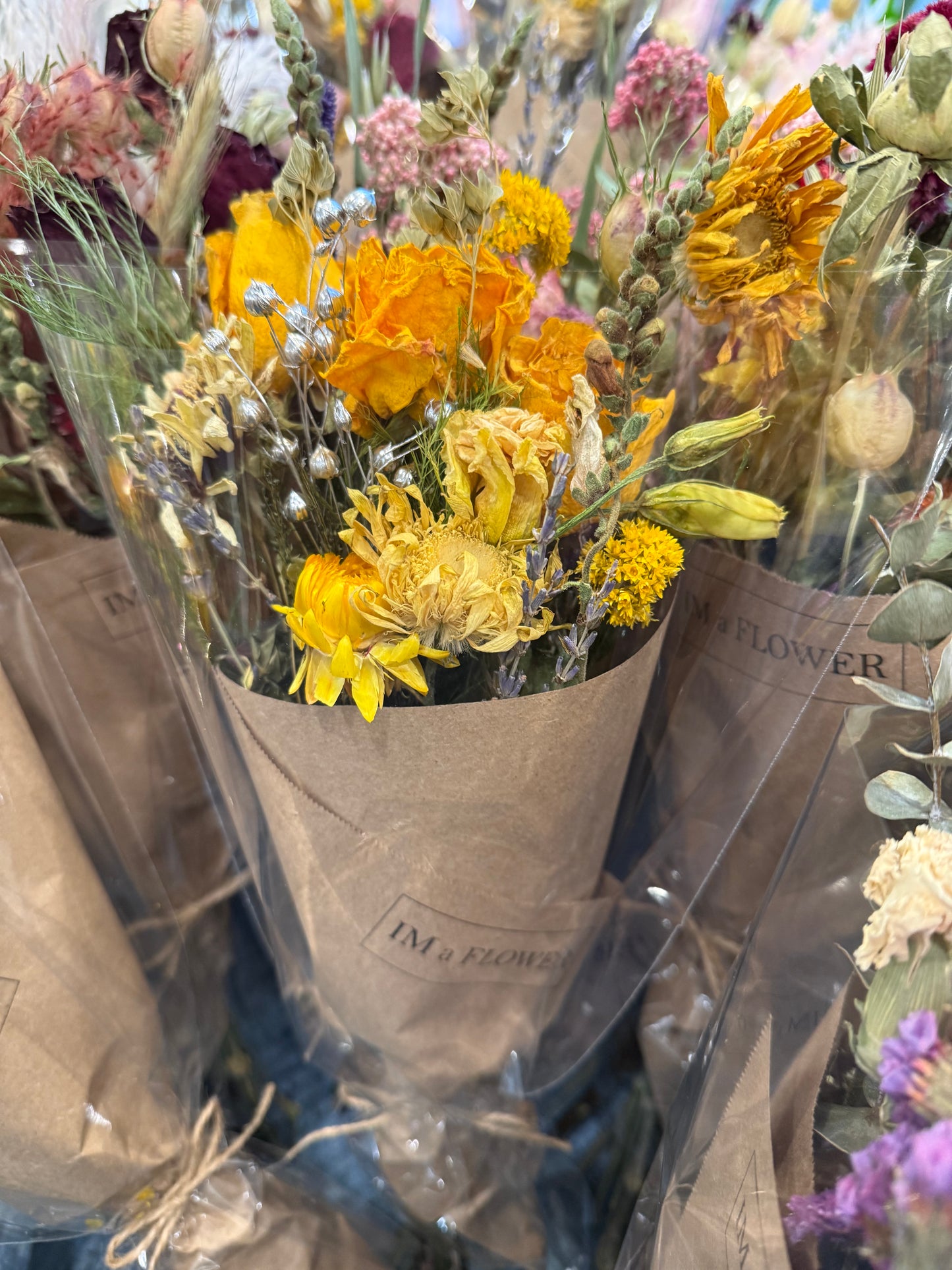 A beautiful variety of dried flowers