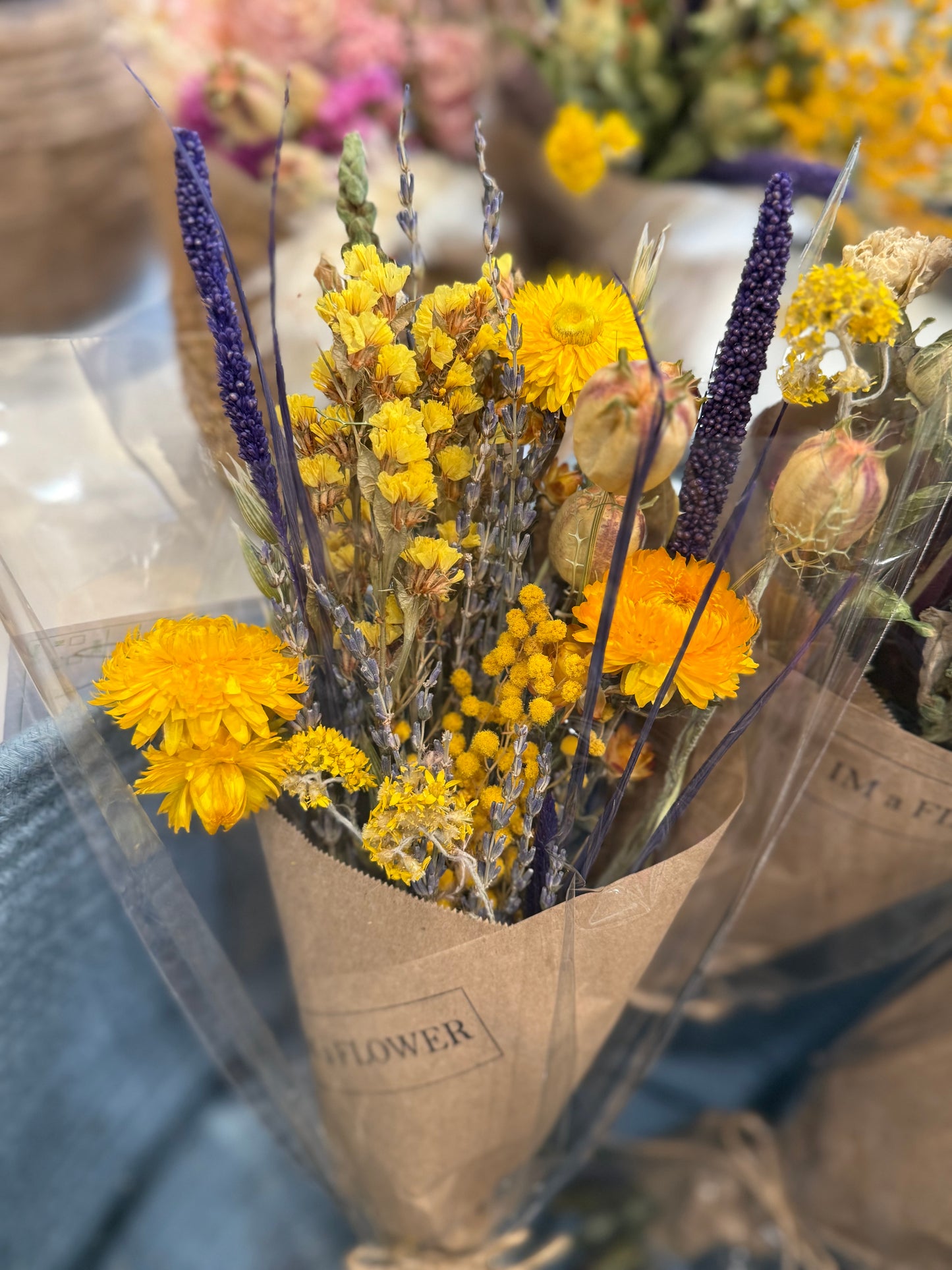 A beautiful variety of dried flowers