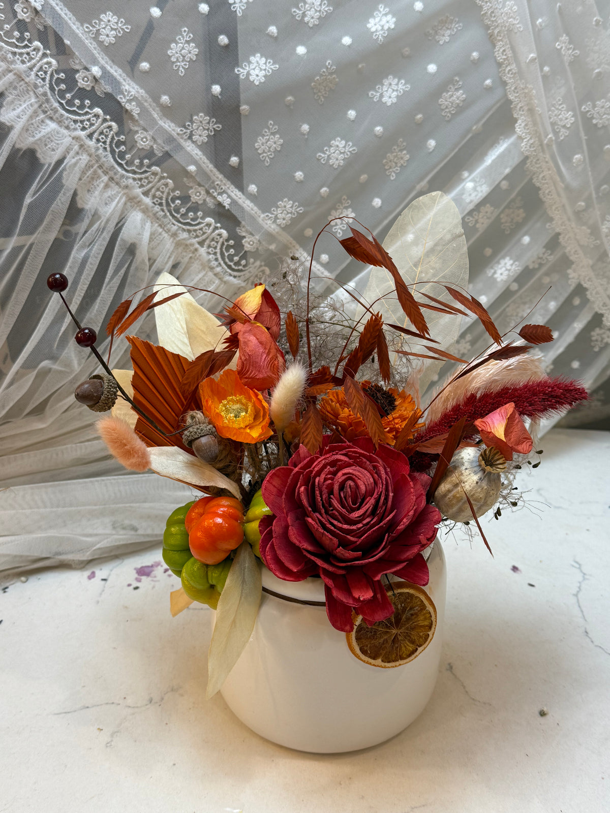 Thanksgiving Ember – Dried Floral Vase Arrangement