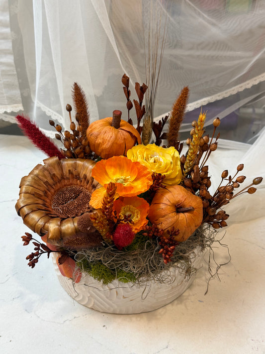 Harvest Gathering – Dried Floral Centerpiece