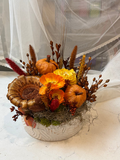 Harvest Gathering – Dried Floral Centerpiece
