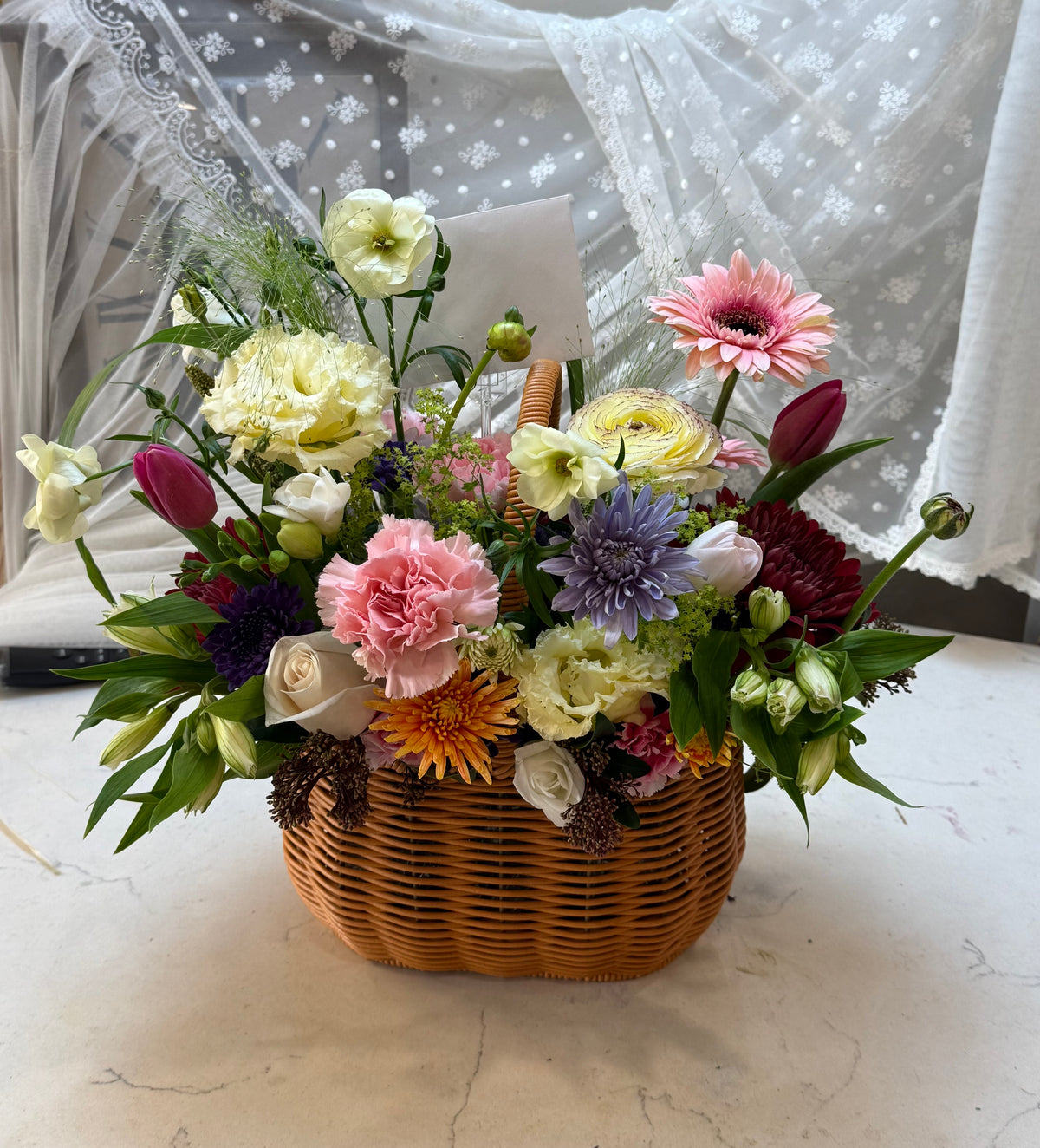 A Secret Garden – Floral Basket Arrangement