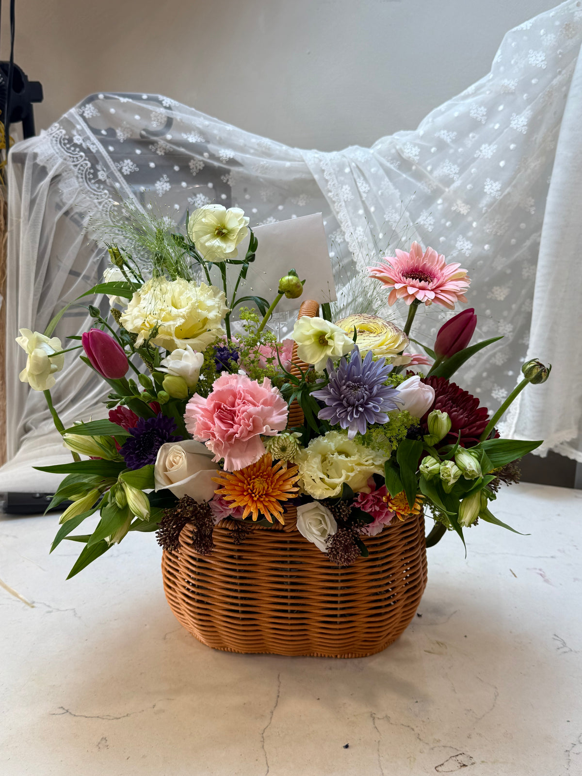 A Secret Garden – Floral Basket Arrangement