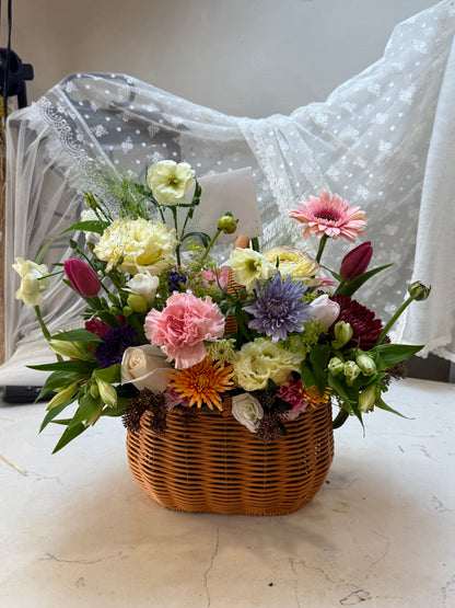 A Secret Garden – Floral Basket Arrangement