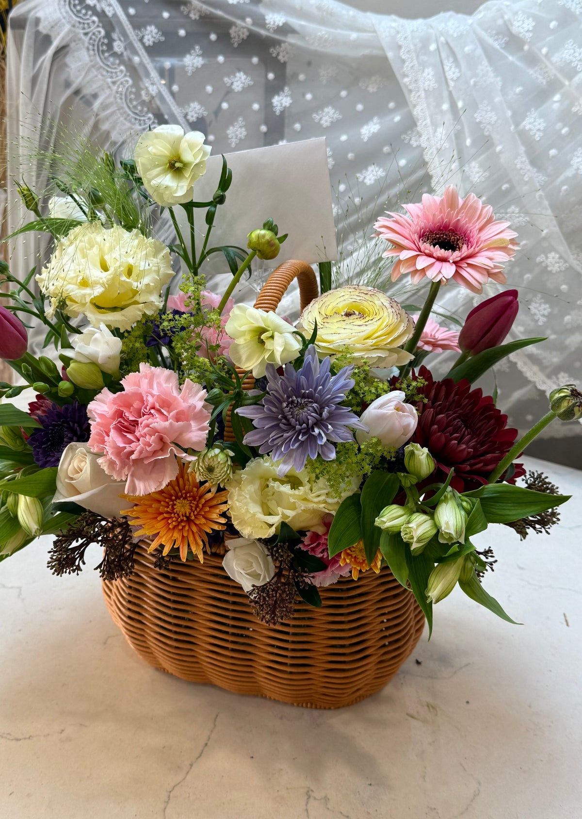 A Secret Garden – Floral Basket Arrangement