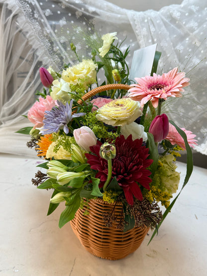 A Secret Garden – Floral Basket Arrangement