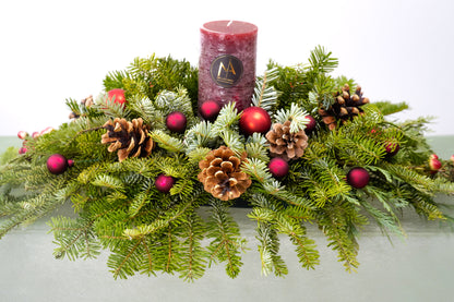 Evergreen Candle Centerpiece