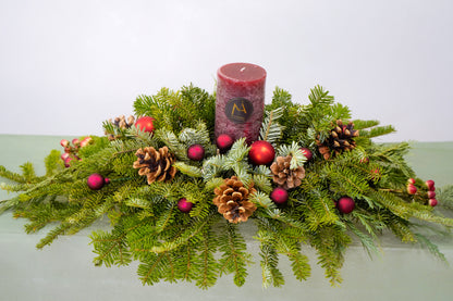 Evergreen Candle Centerpiece